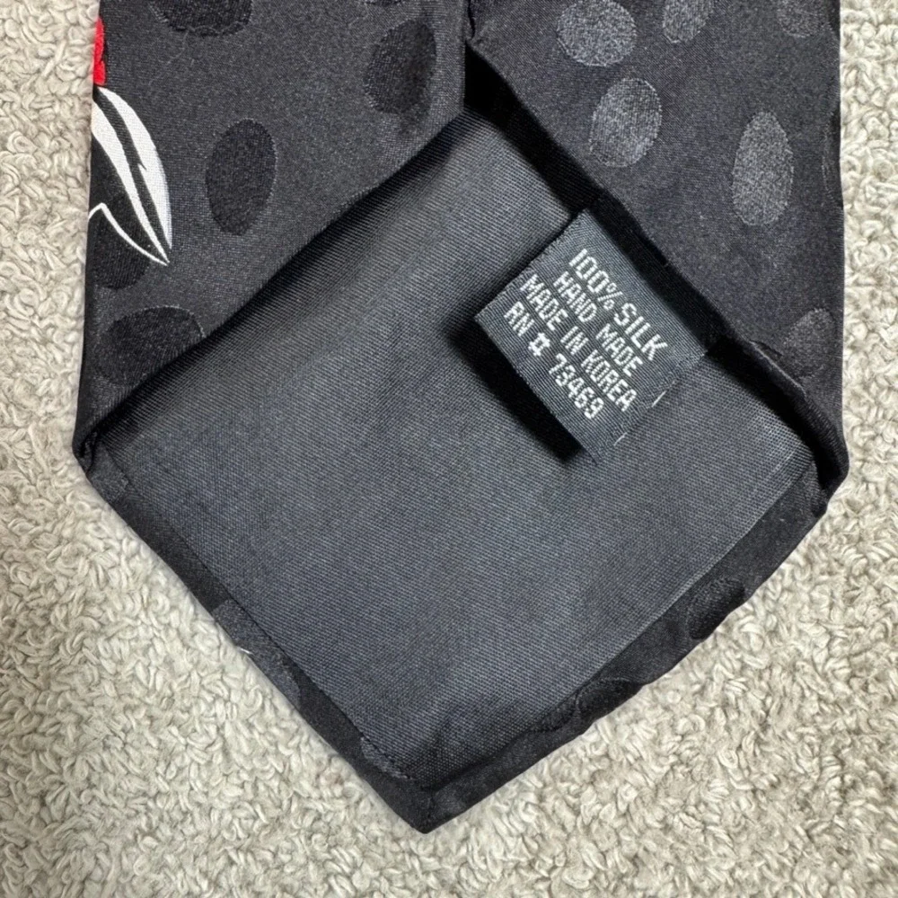 Vintage 1995 Looney Tunes Mania Halloween Silk Tie Bugs Bunny Tweety Taz Black